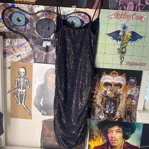 black sparkly urban outfitters dress